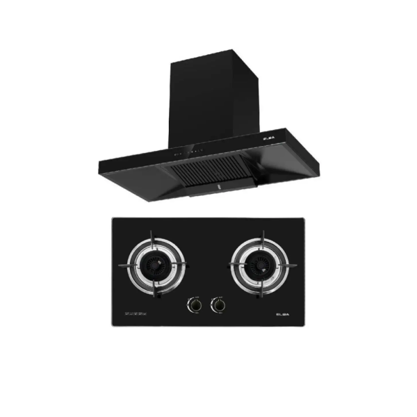 ELBA Designer Hood + 2 Burners Glass Stove